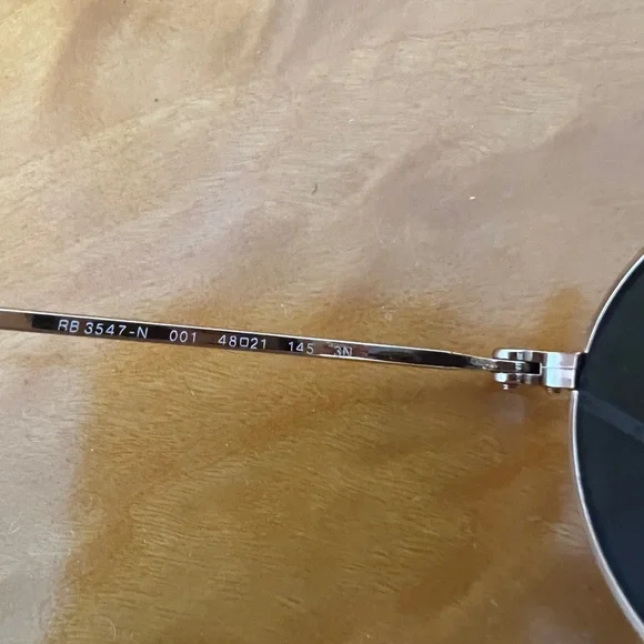 Ray-Ban oval flat metal sunglasses gold tortoise and green lenses RB3547-N 48/21 - Picture 17 of 17